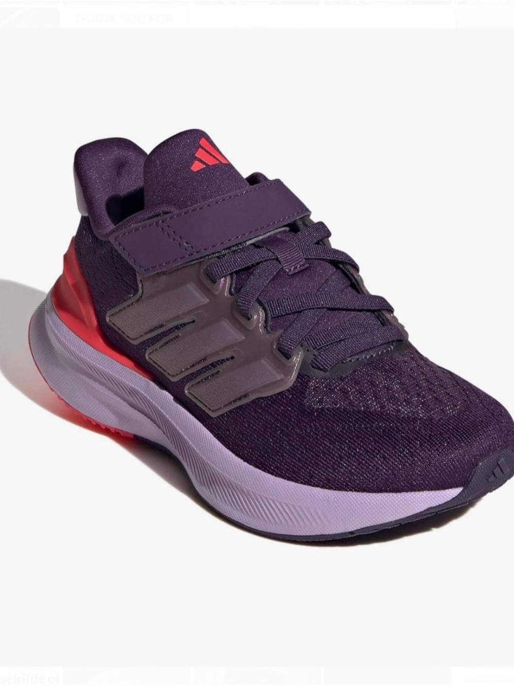Adidas Unisex-Child Ultrarun 5 Elastic Lace & Strap Shoes Sneakers Size 13